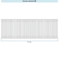 Immagine di Irsap TESI 3 Radiatore 38 elementi H.68,5 L.171 P.10,1 cm, colore avorio ral 1013 finitura lucido Cod.02 (con tappi) RT306853802IR02N01