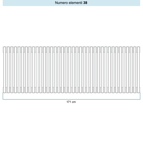 Immagine di Irsap TESI 3 Radiatore 38 elementi H.90 L.171 P.10,1 cm, colore bianco standard finitura lucido Cod.01 (senza tappi) RT309003801IRNON01