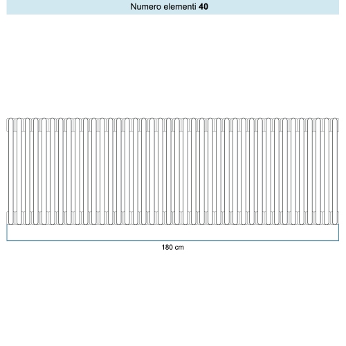 Immagine di Irsap TESI 3 Radiatore 40 elementi H.60 L.180 P.10,1 cm, colore bianco standard finitura lucido Cod.01 (senza tappi) RT306004001IRNON05