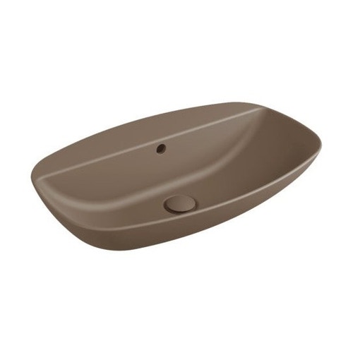 Immagine di Flaminia NUDASLIM 60 lavabo 60 cm da appoggio o sospeso, con troppopieno, colore fango finitura opaco ND60PRFAN
