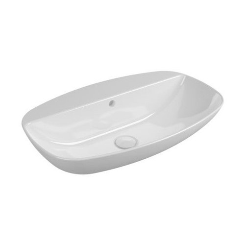Immagine di Flaminia NUDASLIM 60 lavabo 60 cm da appoggio o sospeso, con troppopieno, colore bianco finitura lucido ND60PR