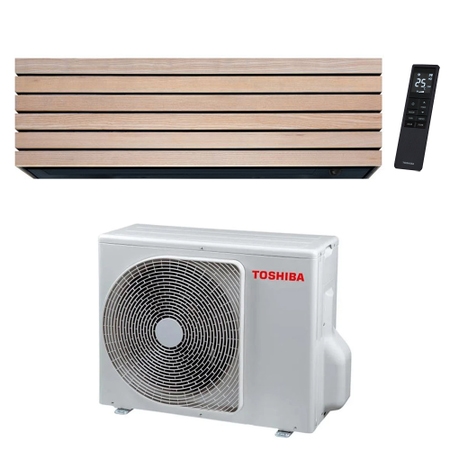 Immagine di Toshiba DAISEIKAI 10 WOOD Climatizzatore a parete monosplit inverter | unità esterna 2.5 kW unità interna 10000 BTU RAS-B10S4KVDG-E+RAS-10S4AVPG-E