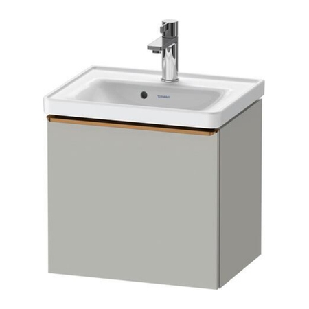 Immagine di Duravit D-NEO base sottolavabo sospesa L.48 H.44 cm, con elemento estraibile, maniglia e chiusura rallentata automatica, colore grigio cemento finitura opaco DE4248004070000