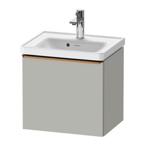 Immagine di Duravit D-NEO base sottolavabo sospesa L.48 H.44 cm, con elemento estraibile, maniglia e chiusura rallentata automatica, colore grigio cemento finitura opaco DE4248004070000