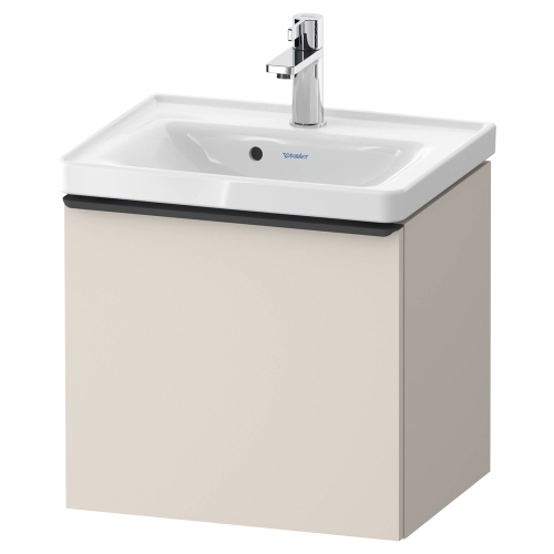 Immagine di Duravit D-NEO base sottolavabo sospesa L.48 H.44 cm, con elemento estraibile, maniglia e chiusura rallentata automatica, colore taupe finitura opaco DE42480BD910000