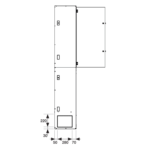 Immagine di Mitsubishi ECODAN INWALL 2.1 Modulo da incasso per sistemi SPLIT composto da box esterno con kit distribuzione e bollitore 175 litri EINB2-F+EIND2ES-F+EINTK175-F