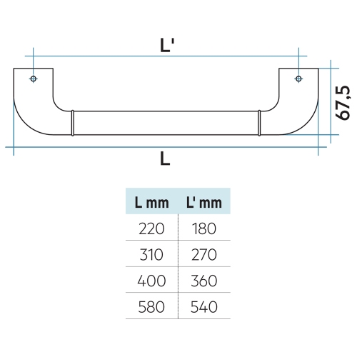 Immagine di Irsap porta salviette applicabile per radiatore Novo, L.22 cm, finitura cromo ANSTEND2250