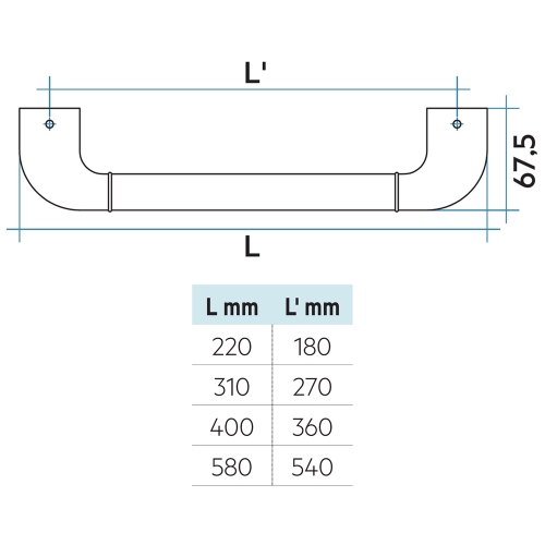 Immagine di Irsap porta salviette applicabile per radiatori Tesi, L.40 cm, finitura cromo ANSTERT4050