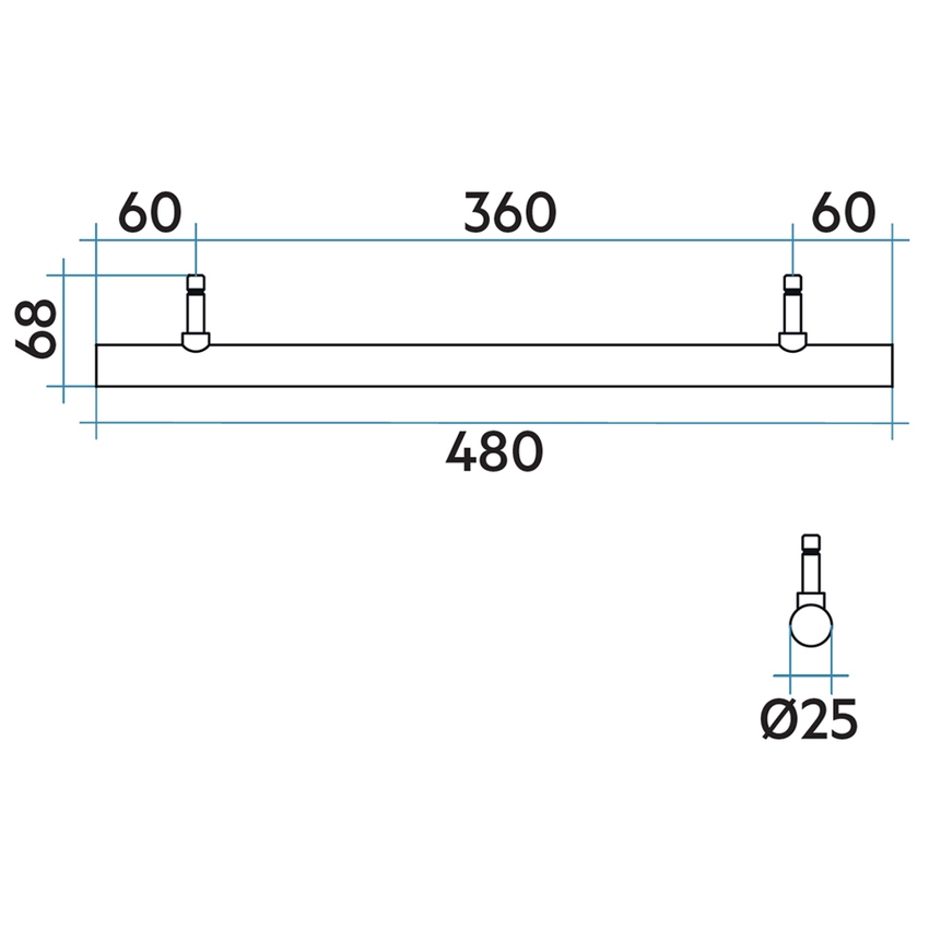 Immagine di Irsap HANG UP TONDO 25 porta salviette large L.48 cm per Tesi, finitura cromo ASTETTONDO25L50