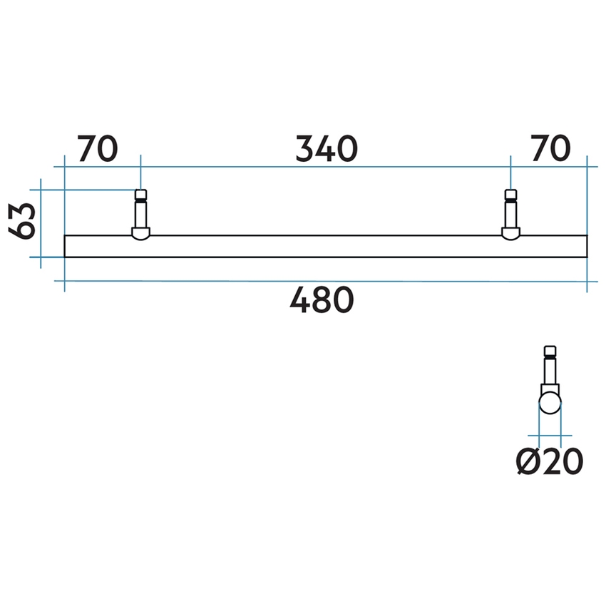 Immagine di Irsap HANG UP TONDO 20 porta salviette large L.48 cm, universale, finitura cromo ASTEUTONDO20L50