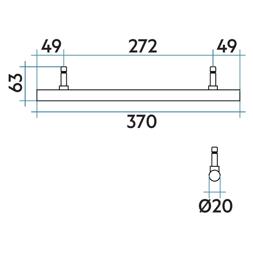 Immagine di Irsap HANG UP TONDO 20 porta salviette small L.37 cm, universale, finitura cromo ASTEUTONDO20S50