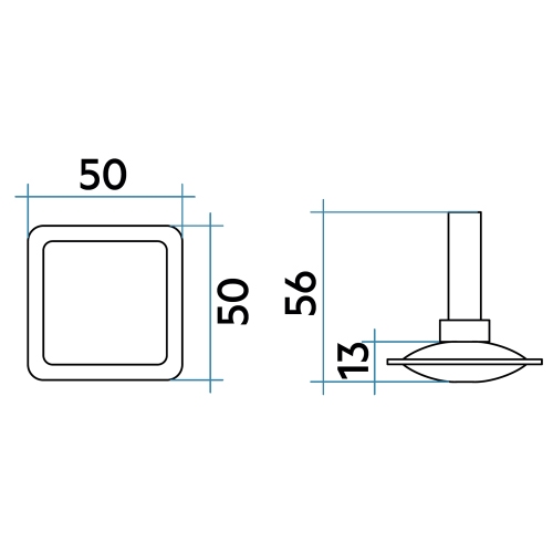 Immagine di Irsap COMPLEMENTI HANG UP appendino Quadro L.5 cm per Tesi, finitura cromo APPTQUADRO5050