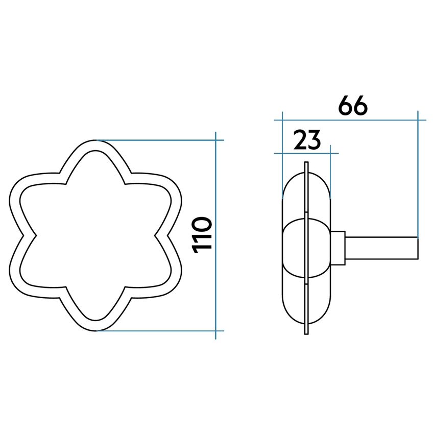 Immagine di Irsap COMPLEMENTI HANG UP appendino Fiore L.11 cm per Tesi, finitura cromo APPTFIORE50