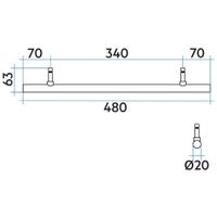 Immagine di Irsap HANG UP TONDO 20 porta salviette large L.48 cm, universale, colore sunstone finitura ruvido Cod.2D ASTEUTONDO20L2D