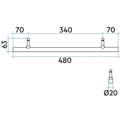 Immagine di Irsap HANG UP TONDO 20 porta salviette large L.48 cm, universale, colore nero finitura lucido ASTEUTONDO20L10
