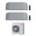 Toshiba HAORI R32 Climatizzatore a parete dual split inverter Wi-Fi light grey | unità esterna 7.5 kW unità interne 13000+10000 BTU RAS-3M26G3AVG-E+RAS-[B13|B10]N4KVRG-E