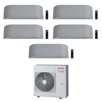 Immagine di Toshiba HAORI R32 Climatizzatore a parete penta split inverter Wi-Fi light grey | unità esterna 10 kW unità interne 7000+7000+7000+7000+7000 BTU RAS-5M34G3AVG-E+RAS-[M07|M07|M07|M07|M07]N4KVRG-E
