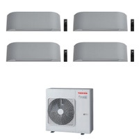 Immagine di Toshiba HAORI R32 Climatizzatore a parete quadri split inverter Wi-Fi light grey | unità esterna 10 kW unità interne 13000+13000+7000+7000 BTU RAS-5M34G3AVG-E+RAS-[B13|B13|M07|M07]N4KVRG-E