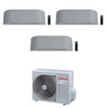 Immagine di Toshiba HAORI R32 Climatizzatore a parete trial split inverter Wi-Fi light grey | unità esterna 5.2 kW unità interne 10000+10000+10000 BTU RAS-3M18G3AVG-E+RAS-[B10|B10|B10]N4KVRG-E
