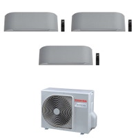 Immagine di Toshiba HAORI R32 Climatizzatore a parete trial split inverter Wi-Fi light grey | unità esterna 5.2 kW unità interne 10000+7000+7000 BTU RAS-3M18G3AVG-E+RAS-[B10|M07|M07]N4KVRG-E