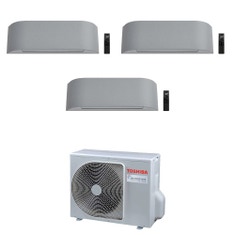 Immagine di Toshiba HAORI R32 Climatizzatore a parete trial split inverter Wi-Fi light grey | unità esterna 5.2 kW unità interne 10000+10000+10000 BTU RAS-3M18G3AVG-E+RAS-[B10|B10|B10]N4KVRG-E