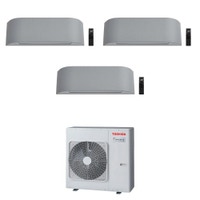 Immagine di Toshiba HAORI R32 Climatizzatore a parete trial split inverter Wi-Fi light grey | unità esterna 7.5 kW unità interne 7000+7000+7000 BTU RAS-3M26G3AVG-E+RAS-[M07|M07|M07]N4KVRG-E