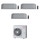 Toshiba HAORI R32 Climatizzatore a parete trial split inverter Wi-Fi light grey | unità esterna 8 kW unità interne 16000+10000+10000 BTU RAS-4M27G3AVG-E+RAS-[B16|B10|B10]N4KVRG-E