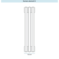 Immagine di Irsap TESI 2 Radiatore 3 elementi H.200 L.13,5 P.6,5 cm, colore ghiaccio finitura opaco Cod.3P (con tappi) RT22000033PIR02N01