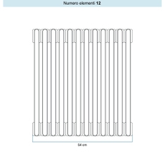 Immagine di Irsap TESI 2 Radiatore 12 elementi H.60 L.54 P.6,5 cm, colore bianco standard finitura lucido Cod.01 (senza tappi) RT206001201IRNON01