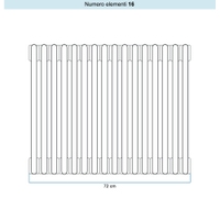 Immagine di Irsap TESI 2 Radiatore 16 elementi H.180 L.72 P.6,5 cm, colore bianco standard finitura lucido Cod.01 (senza tappi) RT218001601IRNON01