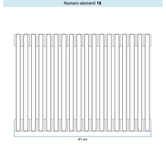Immagine di Irsap TESI 2 Radiatore 18 elementi H.60 L.81 P.6,5 cm, colore bianco standard finitura lucido Cod.01 (senza tappi) RT206001801IRNON02