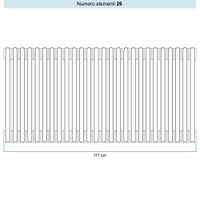 Immagine di Irsap TESI 2 Radiatore 26 elementi H.30 L.117 P.6,5 cm, colore bianco standard finitura lucido Cod.01 (senza tappi) RT203002601IRNON02