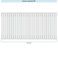 Immagine di Irsap TESI 2 Radiatore 27 elementi H.68,5 L.121,5 P.6,5 cm, colore bianco finitura opaco Cod.J8 (con tappi) RT2068527J8IR02N01