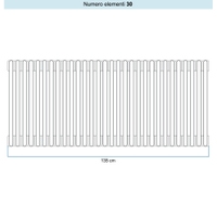 Immagine di Irsap TESI 2 Radiatore 30 elementi H.66,5 L.135 P.6,5 cm, colore sunstone finitura ruvido Cod.2D (con tappi) RT20665302DIR02N01