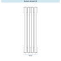 Immagine di Irsap TESI 2 Radiatore 4 elementi H.150 L.18 P.6,5 cm, colore grigio manhattan finitura lucido Cod.03 (con tappi) RT215000403IR02N01