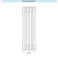 Immagine di Irsap TESI 2 Radiatore 4 elementi H.250 L.18 P.6,5 cm, colore bianco standard finitura lucido Cod.01 (senza tappi) RT225000401IRNON02