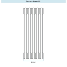 Immagine di Irsap TESI 4 Radiatore 5 elementi H.56,5 L.22,5 P.13,9 cm, colore rame martellato finitura ruvido Cod.J4 (con tappi) RT4056505J4IR02N01