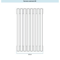 Immagine di Irsap TESI 4 Radiatore 8 elementi H.100 L.36 P.13,9 cm, colore lilla bluastro RAL 4005 finitura lucido Cod.R3 (con tappi) RT4100008R3IR02N01