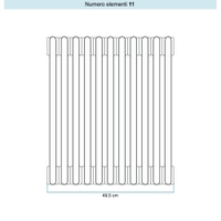 Immagine di Irsap TESI 4 Radiatore 11 elementi H.150 L.49,5 P.13,9 cm, colore bianco standard finitura lucido Cod.01 (senza tappi) RT415001101IRNON01