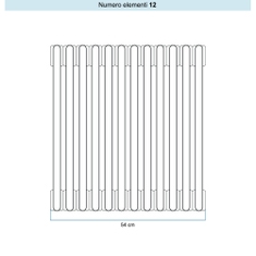 Immagine di Irsap TESI 4 Radiatore 12 elementi H.60 L.54 P.13,9 cm, colore bianco standard finitura lucido Cod.01 (senza tappi) RT406001201IRNON03