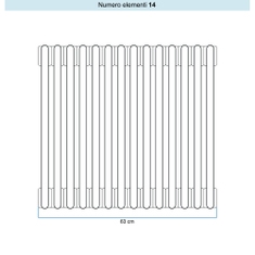 Immagine di Irsap TESI 4 Radiatore 14 elementi H.56,5 L.63 P.13,9 cm, colore bianco standard finitura lucido Cod.01 (senza tappi) RT405651401IRNON01