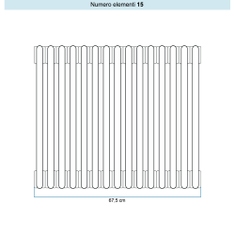 Immagine di Irsap TESI 4 Radiatore 15 elementi H.60 L.67,5 P.13,9 cm, colore nero finitura opaco Cod.K1 (con tappi) RT4060015K1IR02N01