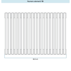 Immagine di Irsap TESI 4 Radiatore 19 elementi H.60 L.85,5 P.13,9 cm, colore bianco standard finitura lucido Cod.01 (senza tappi) RT406001901IRNON02