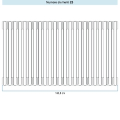 Immagine di Irsap TESI 4 Radiatore 23 elementi H.56,5 L.103,5 P.13,9 cm, colore bianco standard finitura lucido Cod.01 (senza tappi) RT405652301IRNON01