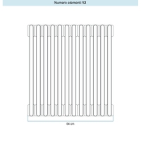 Immagine di Irsap TESI 5 Radiatore 12 elementi H.50 L.54 P.17,7 cm, colore bianco standard finitura lucido Cod.01 (senza tappi) RT505001201IRNON01