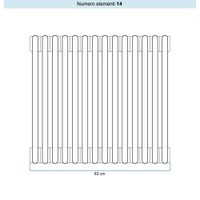 Immagine di Irsap TESI 5 Radiatore 14 elementi H.180 L.63 P.17,7 cm, colore bianco standard finitura lucido Cod.01 (senza tappi) RT518001401IRNON03