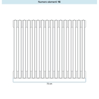 Immagine di Irsap TESI 5 Radiatore 16 elementi H.60 L.72 P.17,7 cm, colore bianco standard finitura lucido Cod.01 (senza tappi) RT506001601IRNON01