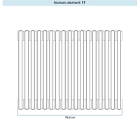 Immagine di Irsap TESI 5 Radiatore 17 elementi H.50 L.76,5 P.17,7 cm, colore bianco standard finitura lucido Cod.01 (senza tappi) RT505001701IRNON01