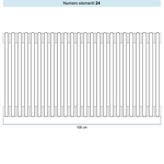 Immagine di Irsap TESI 5 Radiatore 24 elementi H.76,5 L.108 P.17,7 cm, colore bianco standard finitura lucido Cod.01 (senza tappi) RT507652401IRNON01