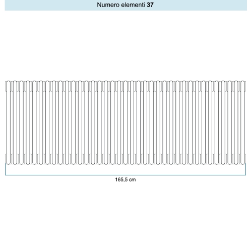 Immagine di Irsap TESI 5 Radiatore 37 elementi H.30 L.166,5 P.17,7 cm, colore bianco standard finitura lucido Cod.01 (senza tappi) RT503003701IRNON01